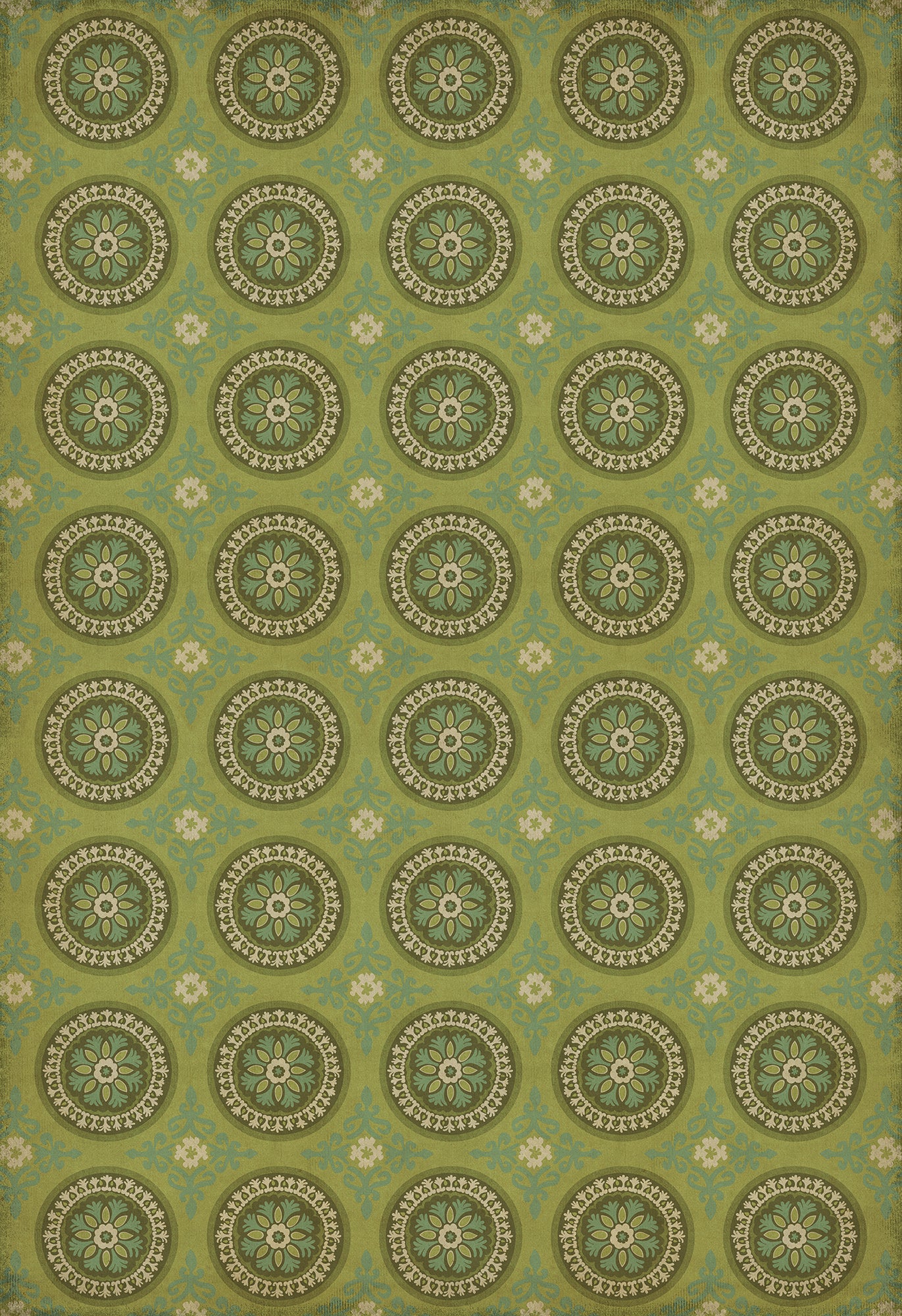Pattern 43 Dharma 120x175 Vintage Vinyl Floorcloth