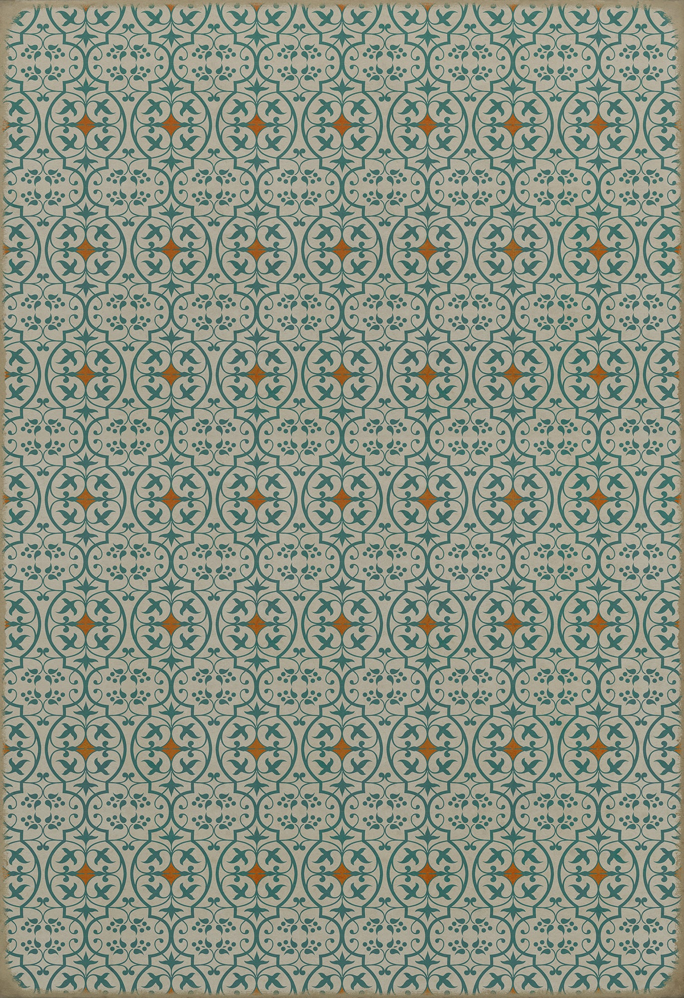 Pattern 51 And I love her 120x175 Vintage Vinyl Floorcloth