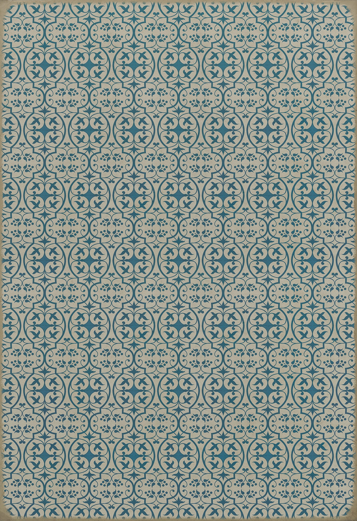 Pattern 51 China Cup 120x175 Vintage Vinyl Floorcloth