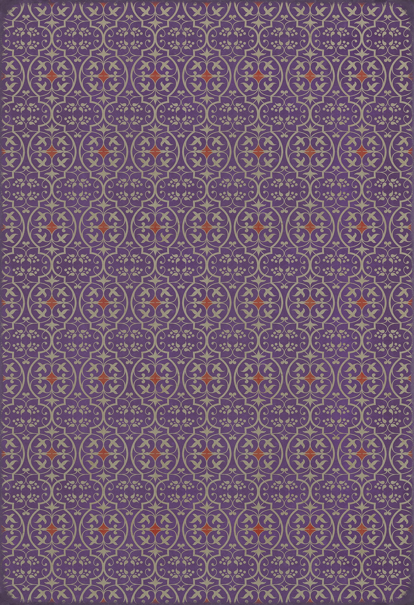 Pattern 51 I Shall Wear Purple 120x175 Vintage Vinyl Floorcloth
