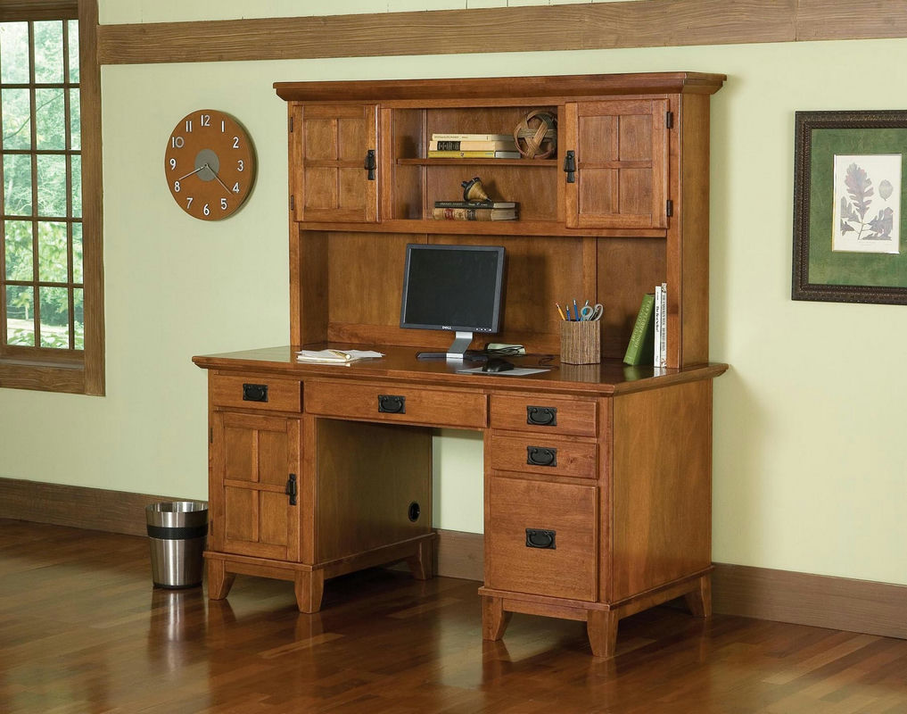 Lloyd Pedestal Desk with Hutch by homestyles