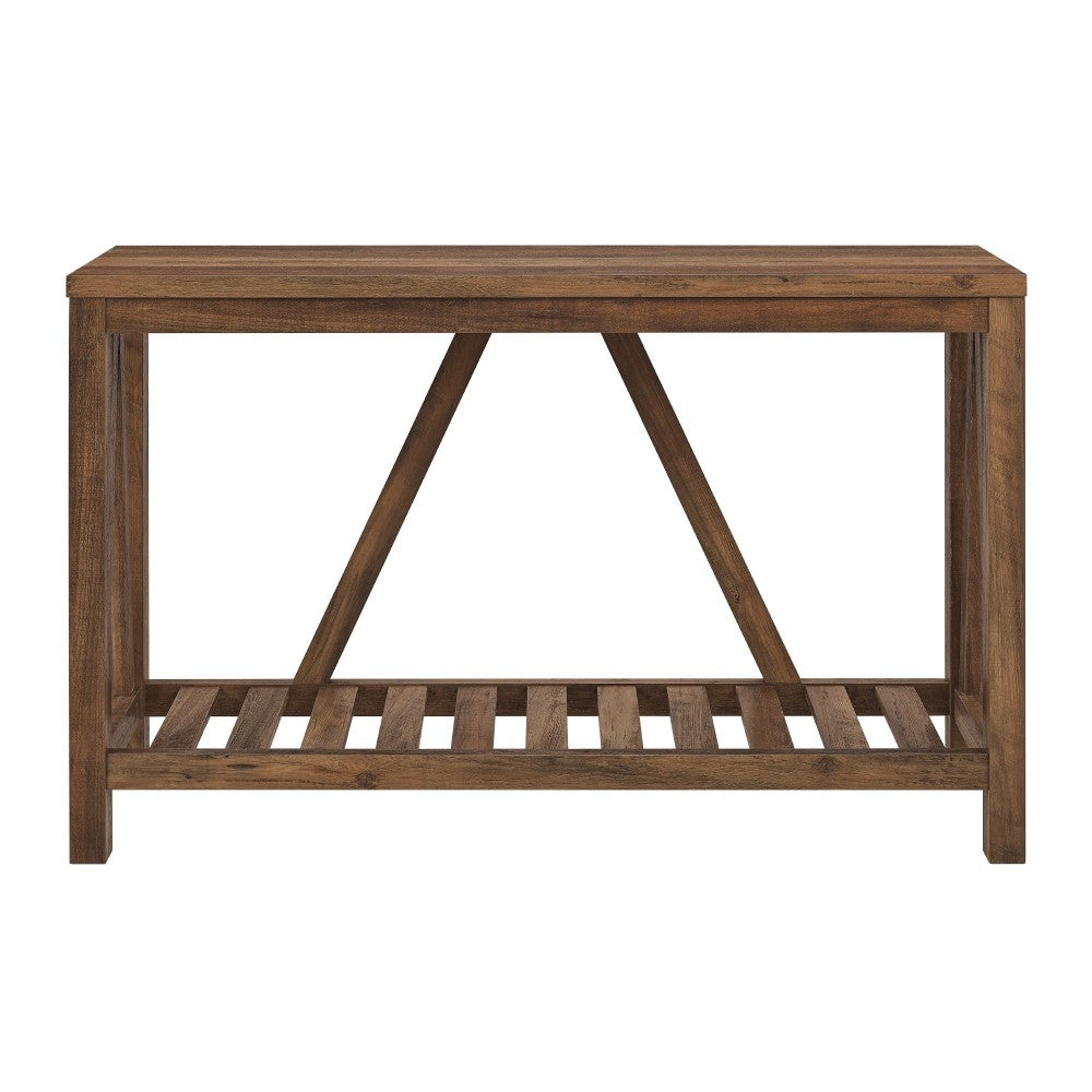 52" Rustic A Frame Entry Table - Rustic Oak