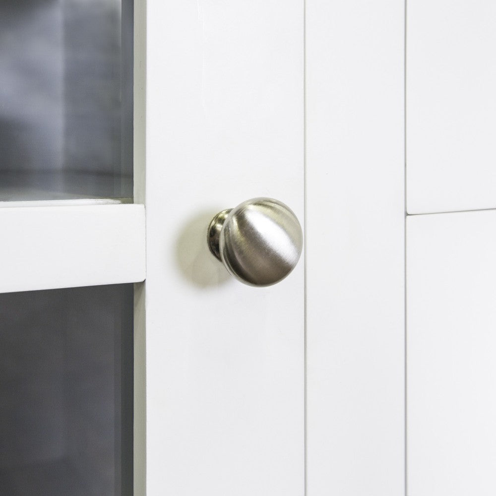 52" Transitional Wood Glass Sideboard - White