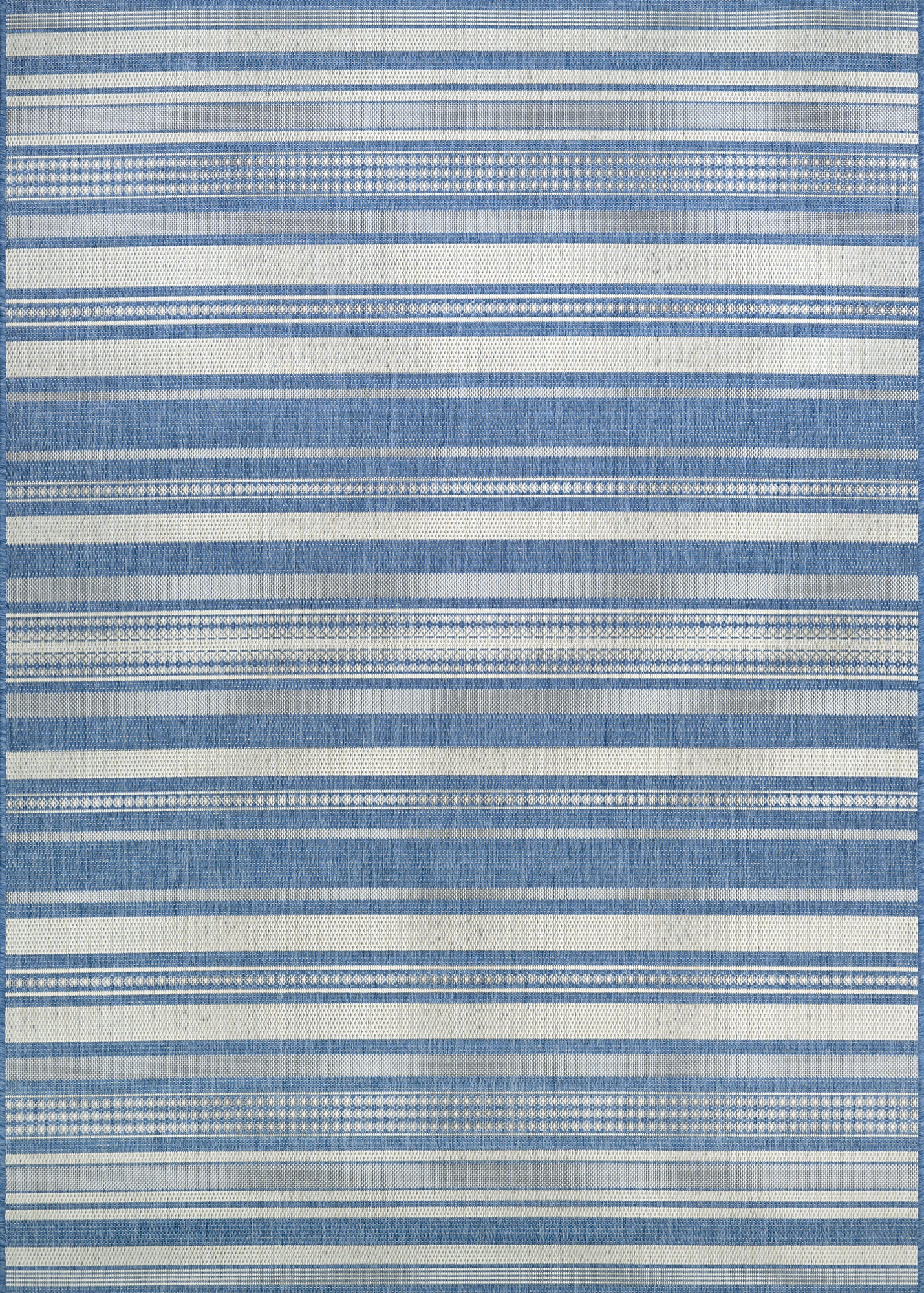 Couristan Recife Gazebo Stripe Champ-Blue Round Rug 7'6" x 7'6"
