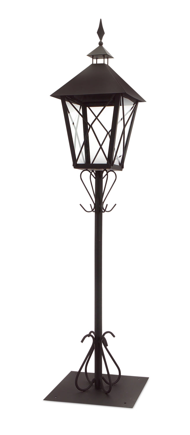Lantern W/Post 67"H Iron/Glass