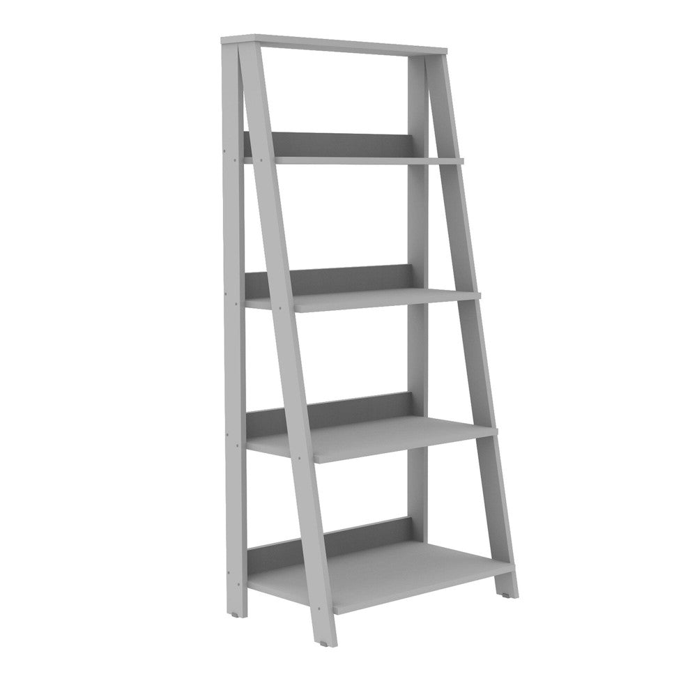 55" Modern Wood Ladder Bookshelf - Gray