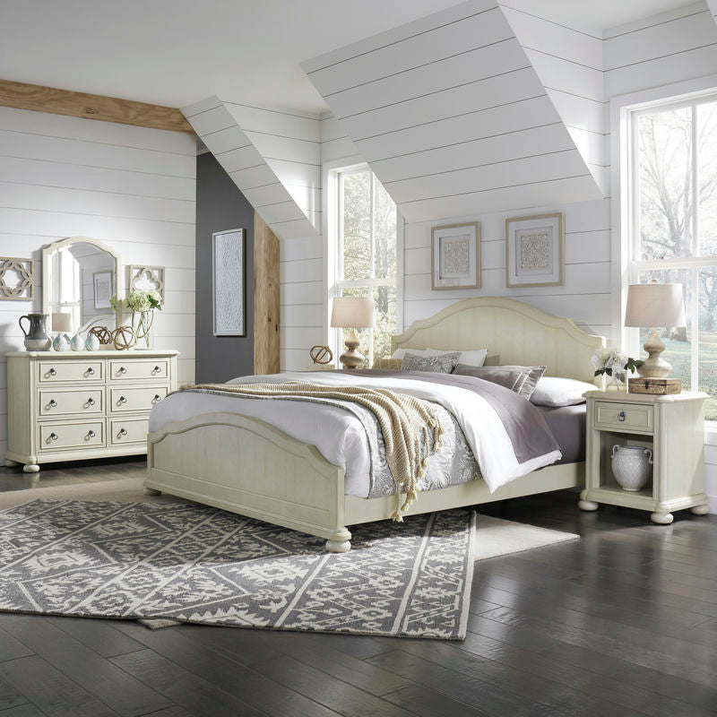Chambre King Bed, Nightstand and Dresser with Mirror by homestyles