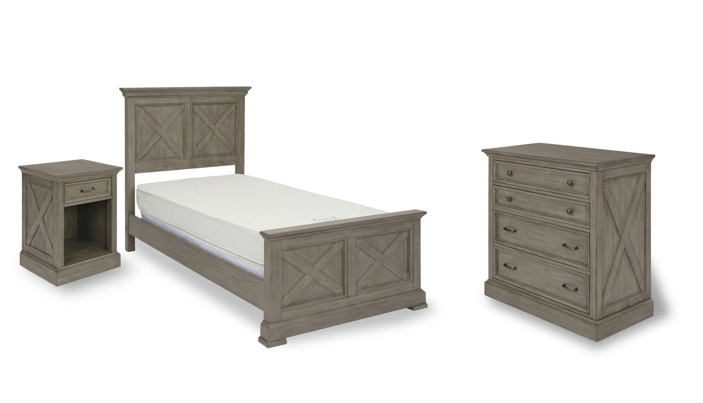 Walker Twin Bed, Nightstand and Chest by homestyles