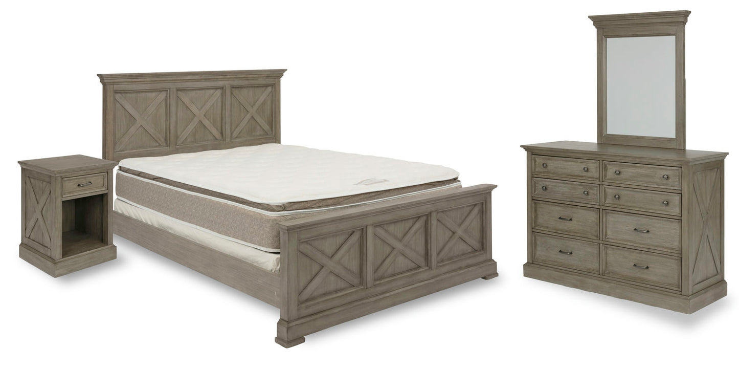 Walker Queen Bed, Nightstand and Dresser with Mirror by homestyles