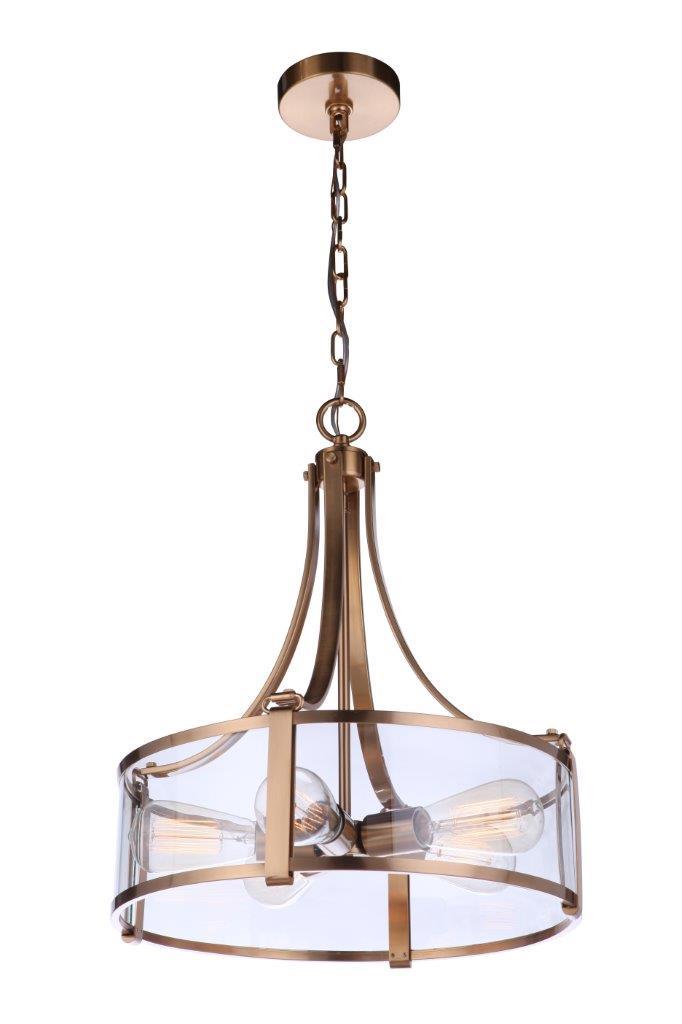 Elliot Pendant 5 Light, Satin Brass