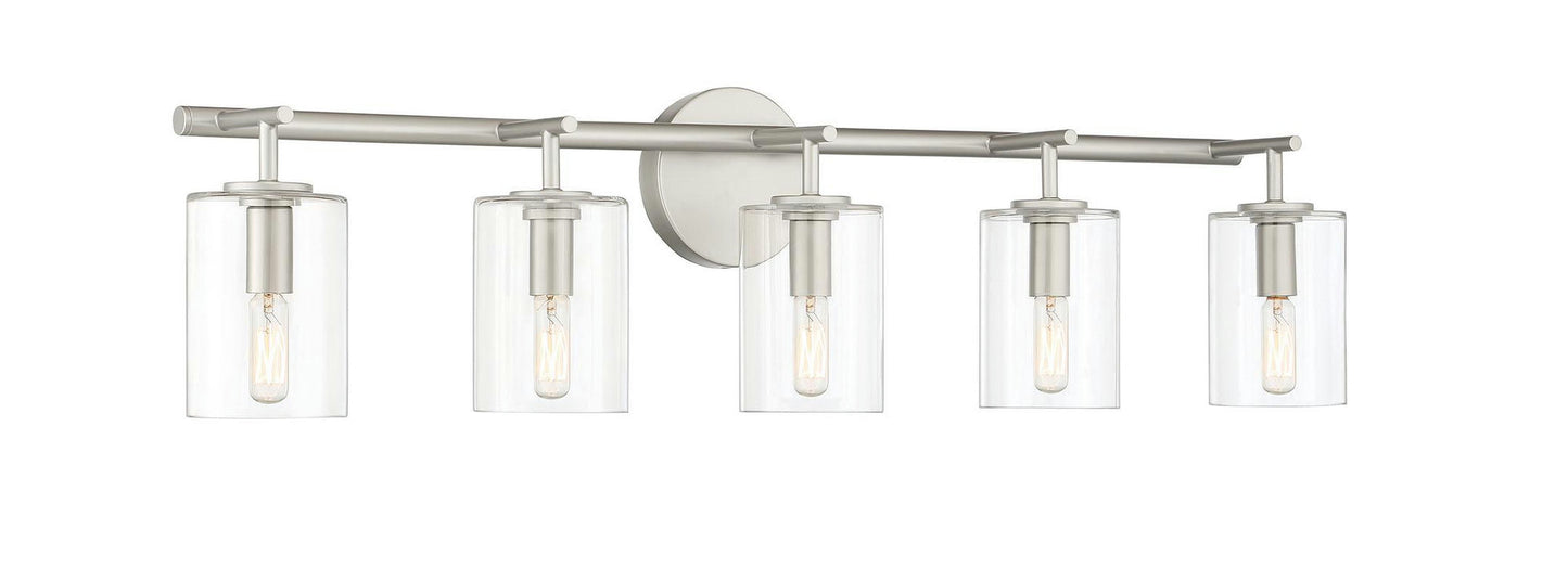 Hailie Vanity 5 Light Satin Nickel