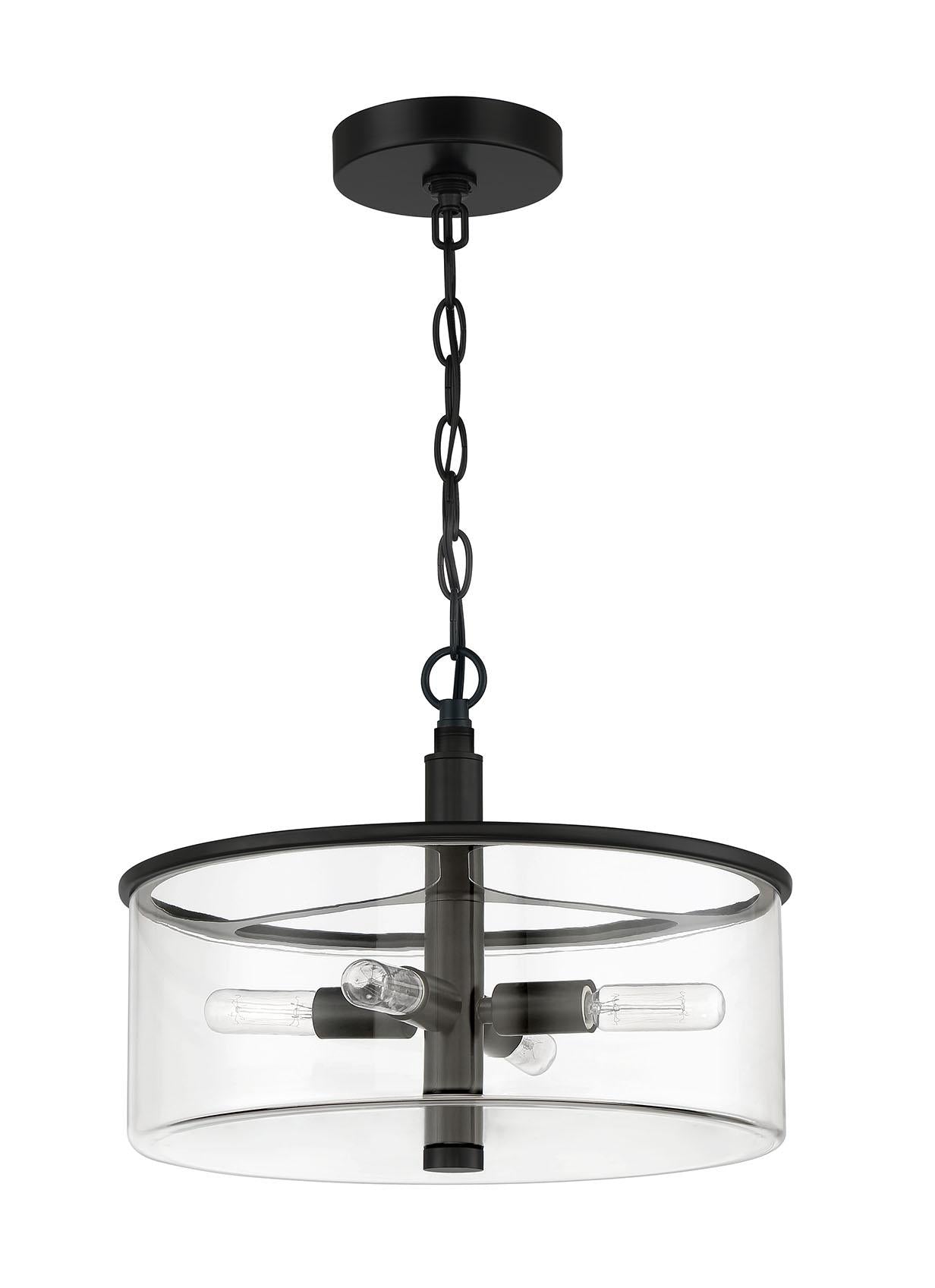 Hailie Convertible Semi Flush 4 Light Flat Black