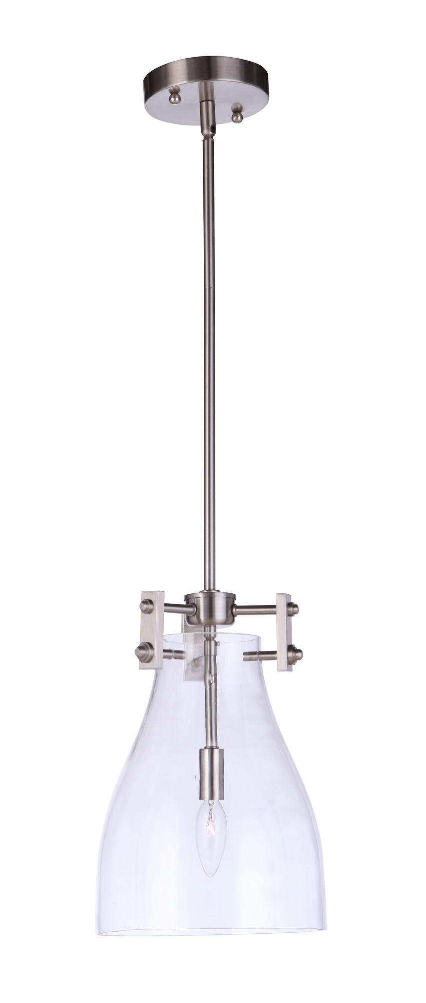 Chardonnay Mini Pendant 1 Light, Brushed Polished Nickel