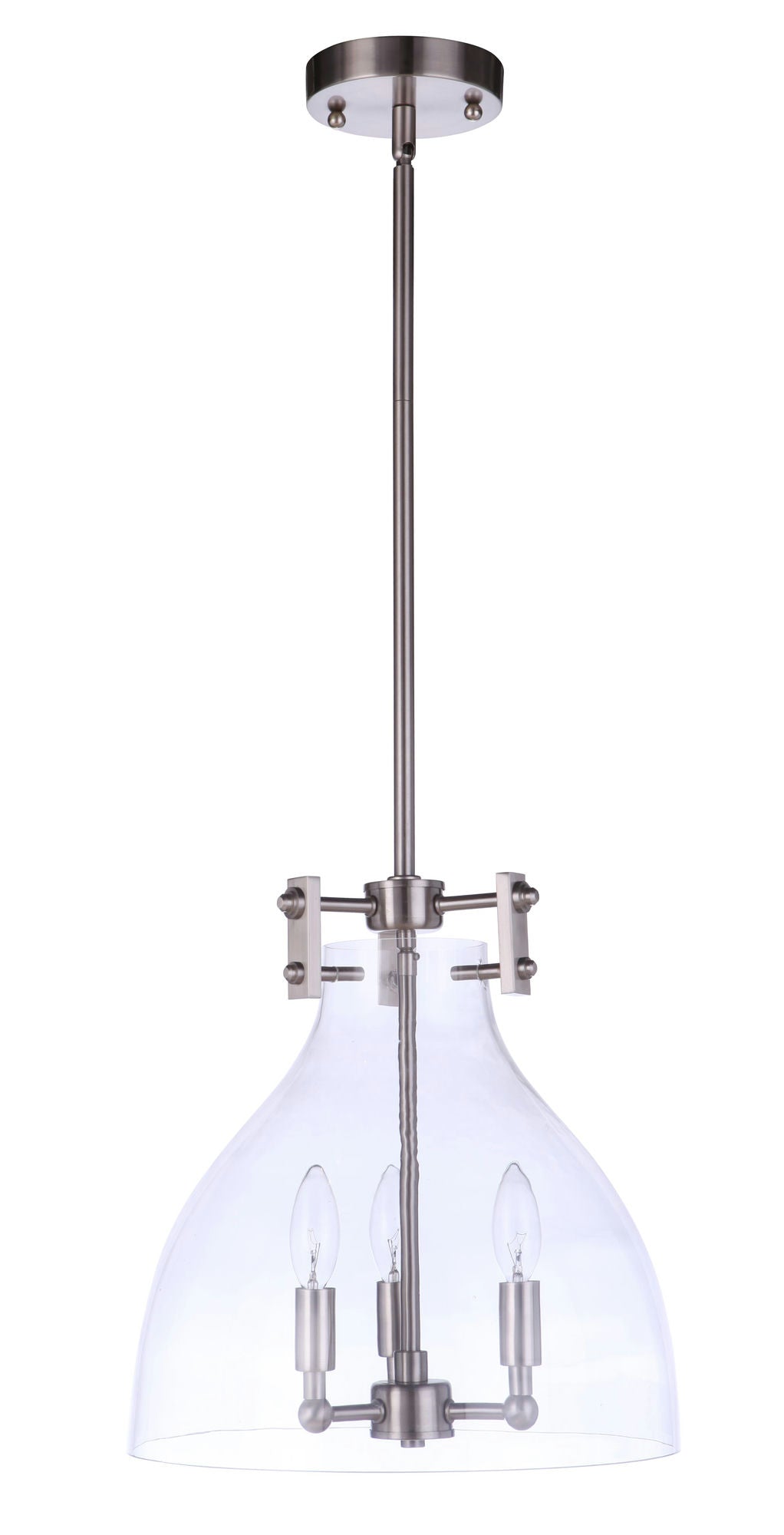 Chardonnay Pendant 3 Light, Brushed Polished Nickel