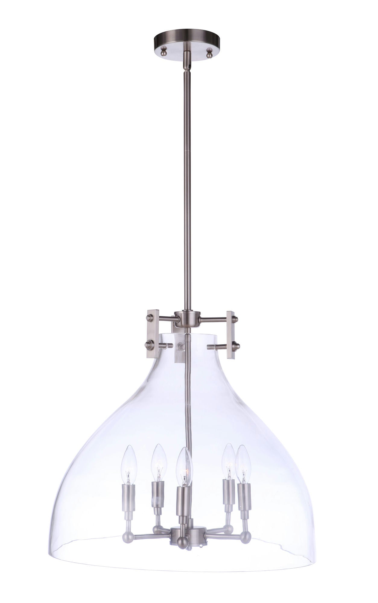 Chardonnay 5 Light Pendant, Brushed Polished Nickel