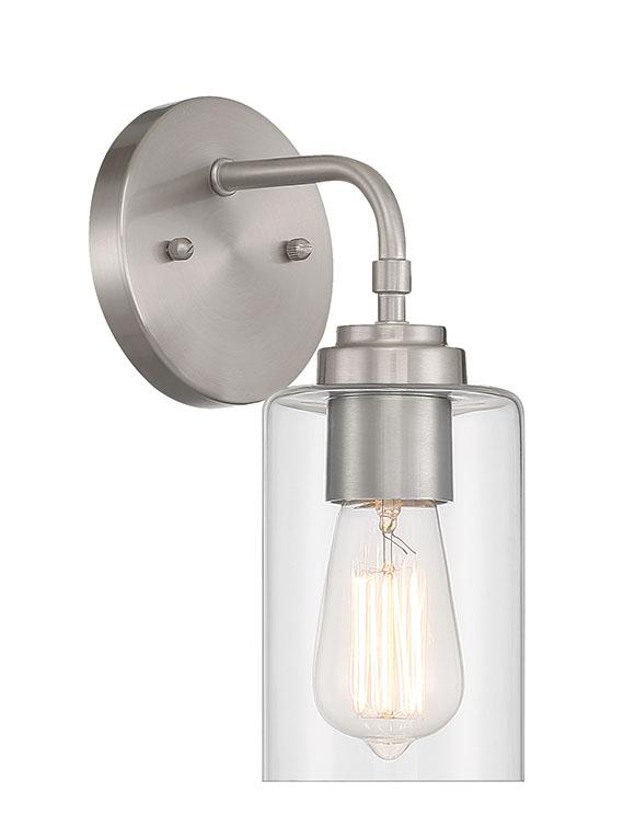 Stowe Wall Sconce 1 Light, Brushed Polished Nickel