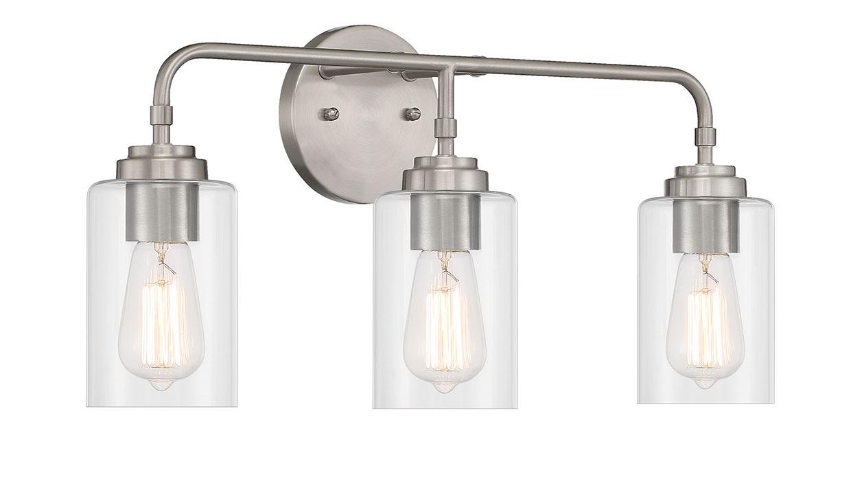 Stowe Vanity 3 Light, Brushed Polished Nickel