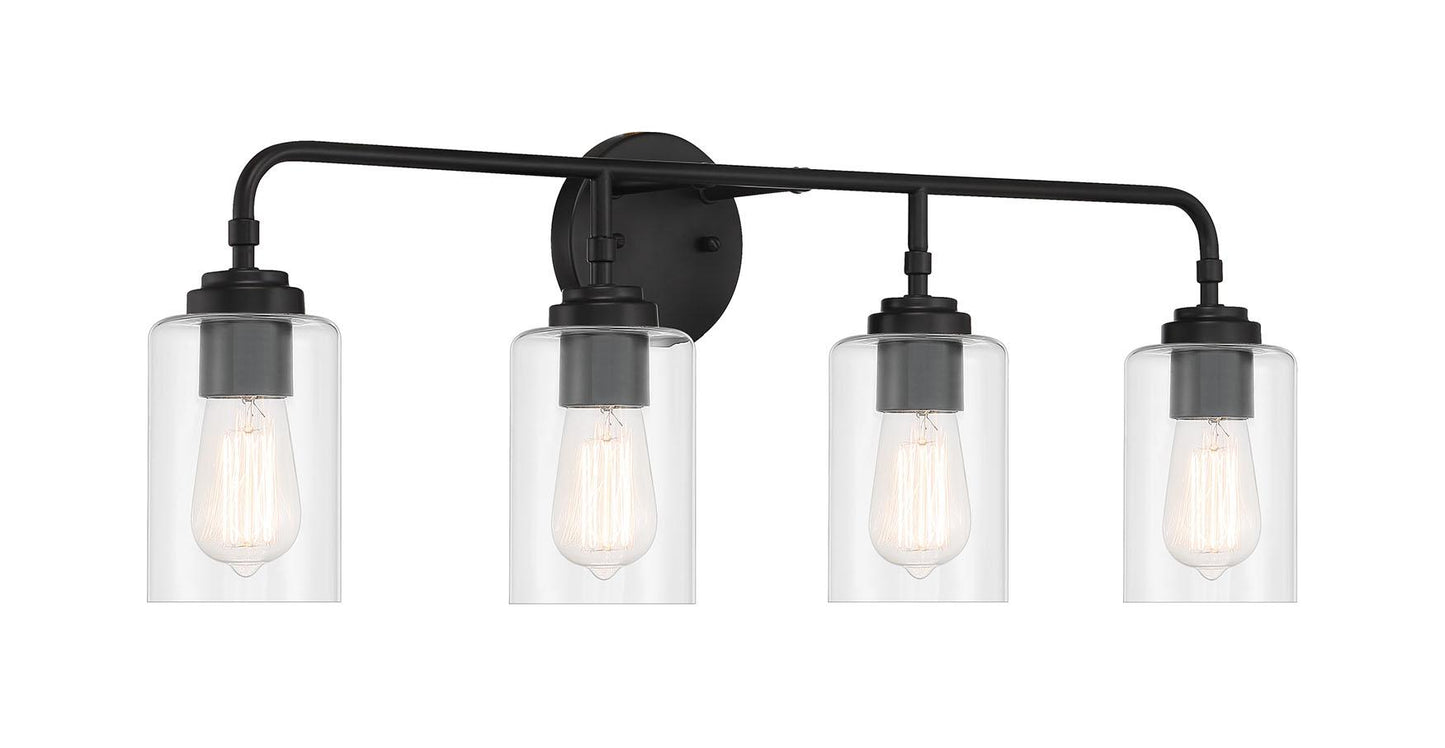 Stowe Vanity 4 Light Flat Black