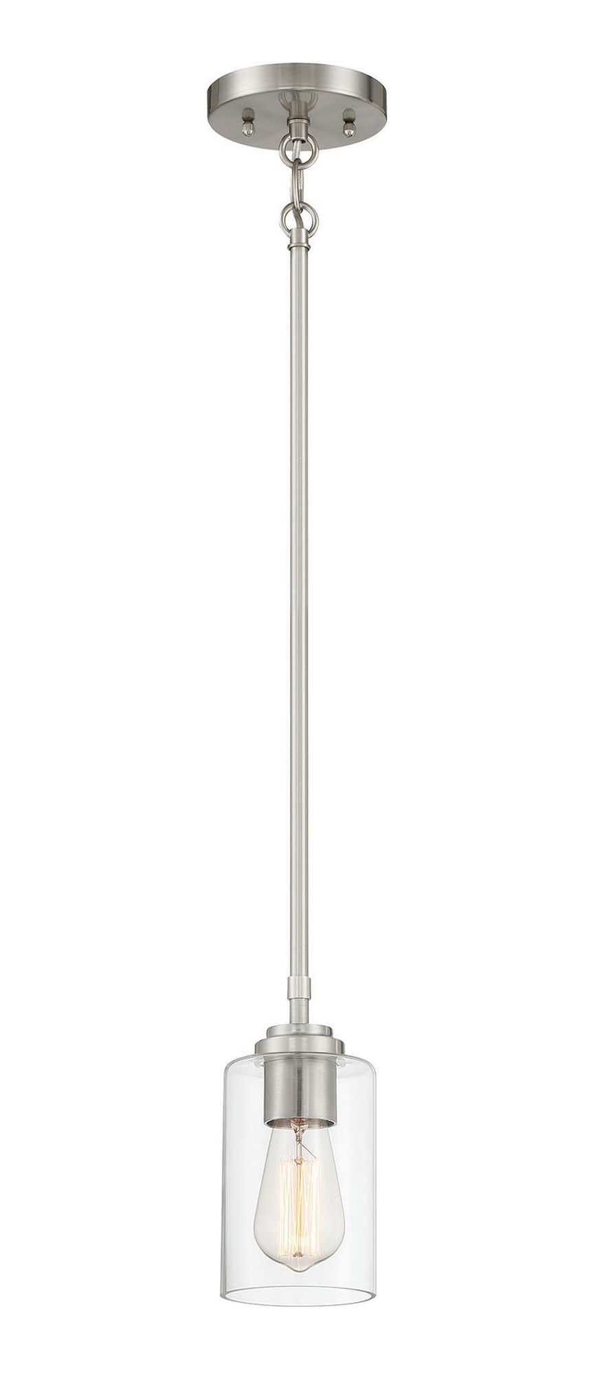 Stowe Mini Pendant 1 Light, Brushed Polished Nickel