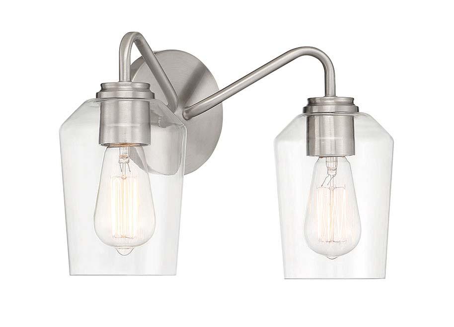 Shayna Vanity 2 Light, Brushed Polished Nickel