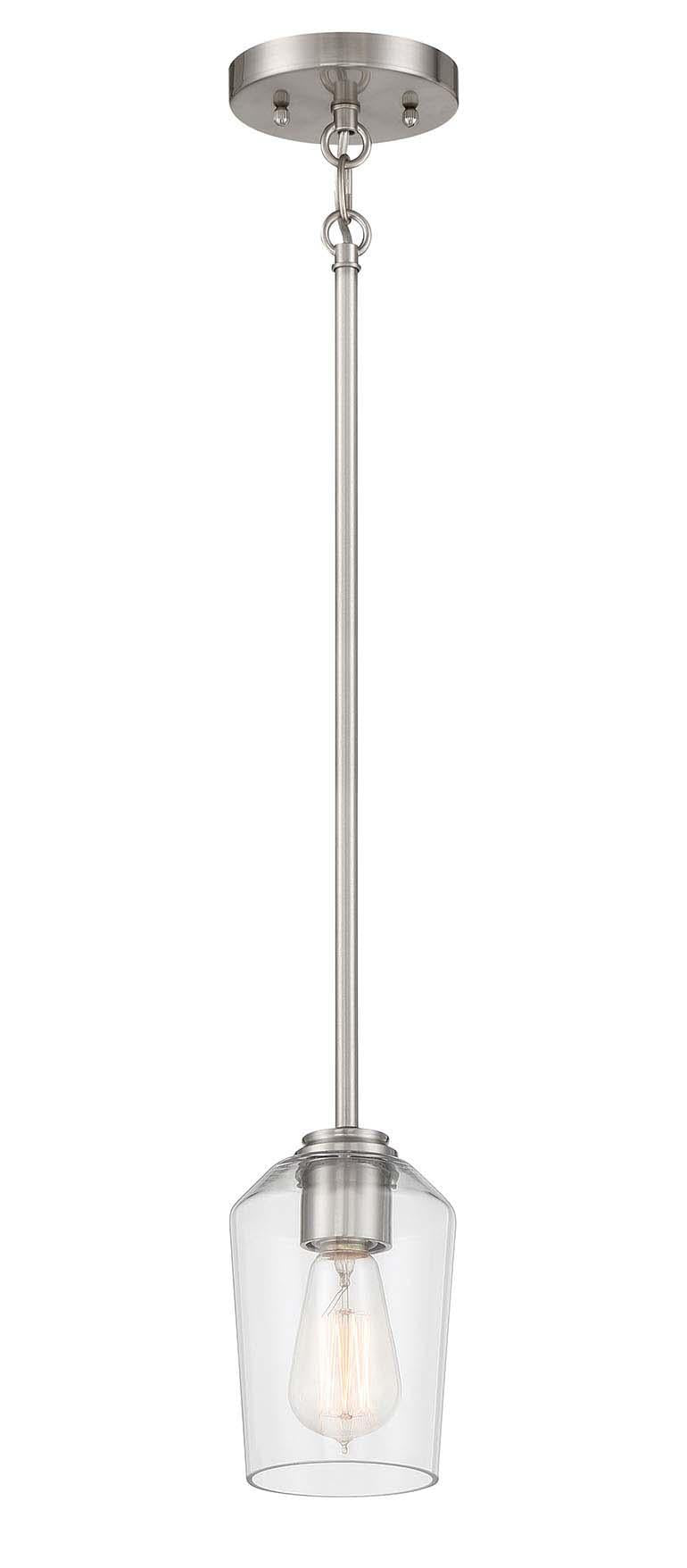 Shayna Mini Pendant 1 Light, Brushed Polished Nickel