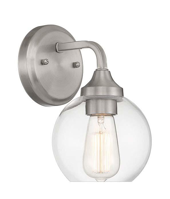 Glenda Wall Sconce 1 Light, Brushed Polished Nickel