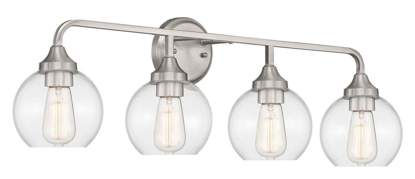 Glenda Vanity 4 Light, Brushed Polished Nickel