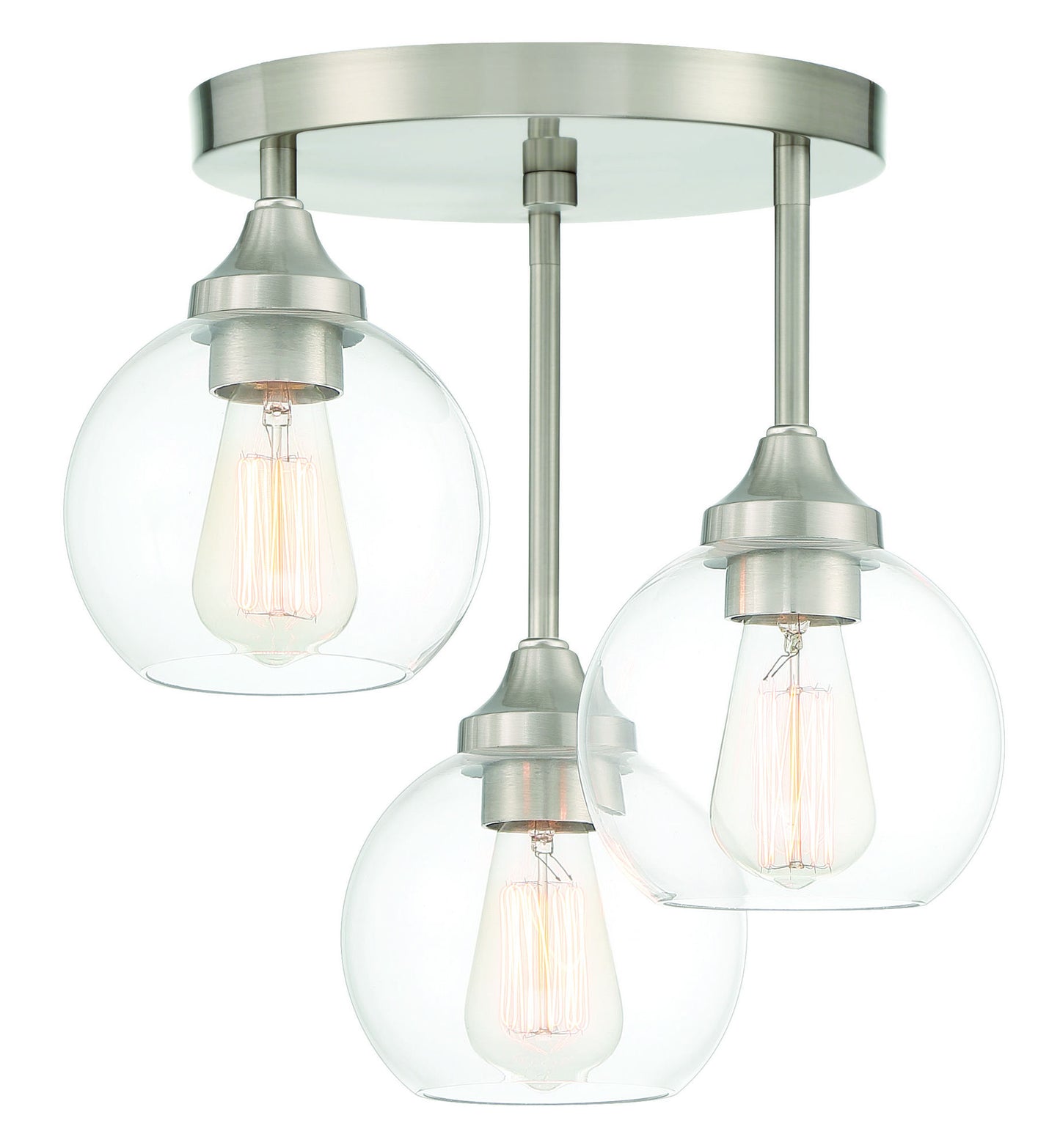 Glenda Semi Flush 3 Light Brushed Nickel