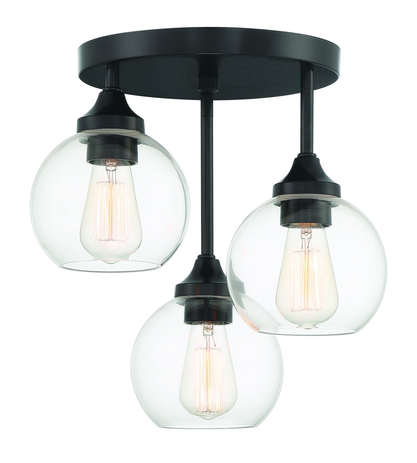 Glenda Semi Flush 3 Light Flat Black