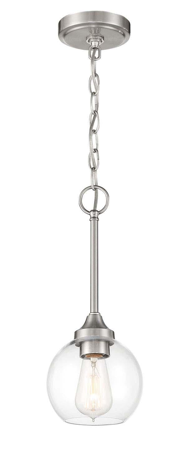 Glenda Mini Pendant 1 Light, Brushed Polished Nickel