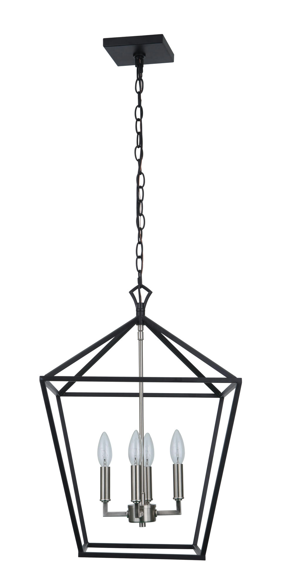 Flynt II Small Foyer 4 Light in Flat Black / Brushed Polished Nickel
