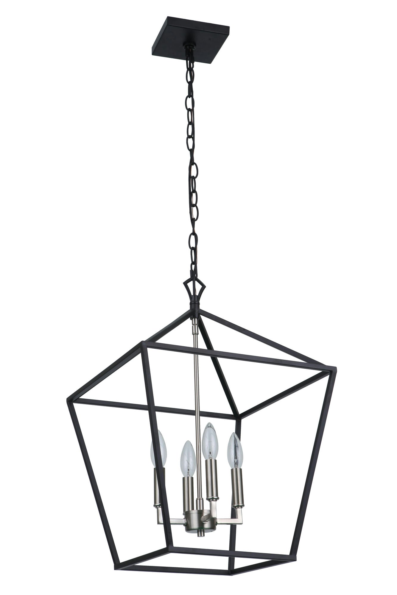 Flynt II Foyer 4 Light Flat Black / Brushed Polished Nickel - Medium