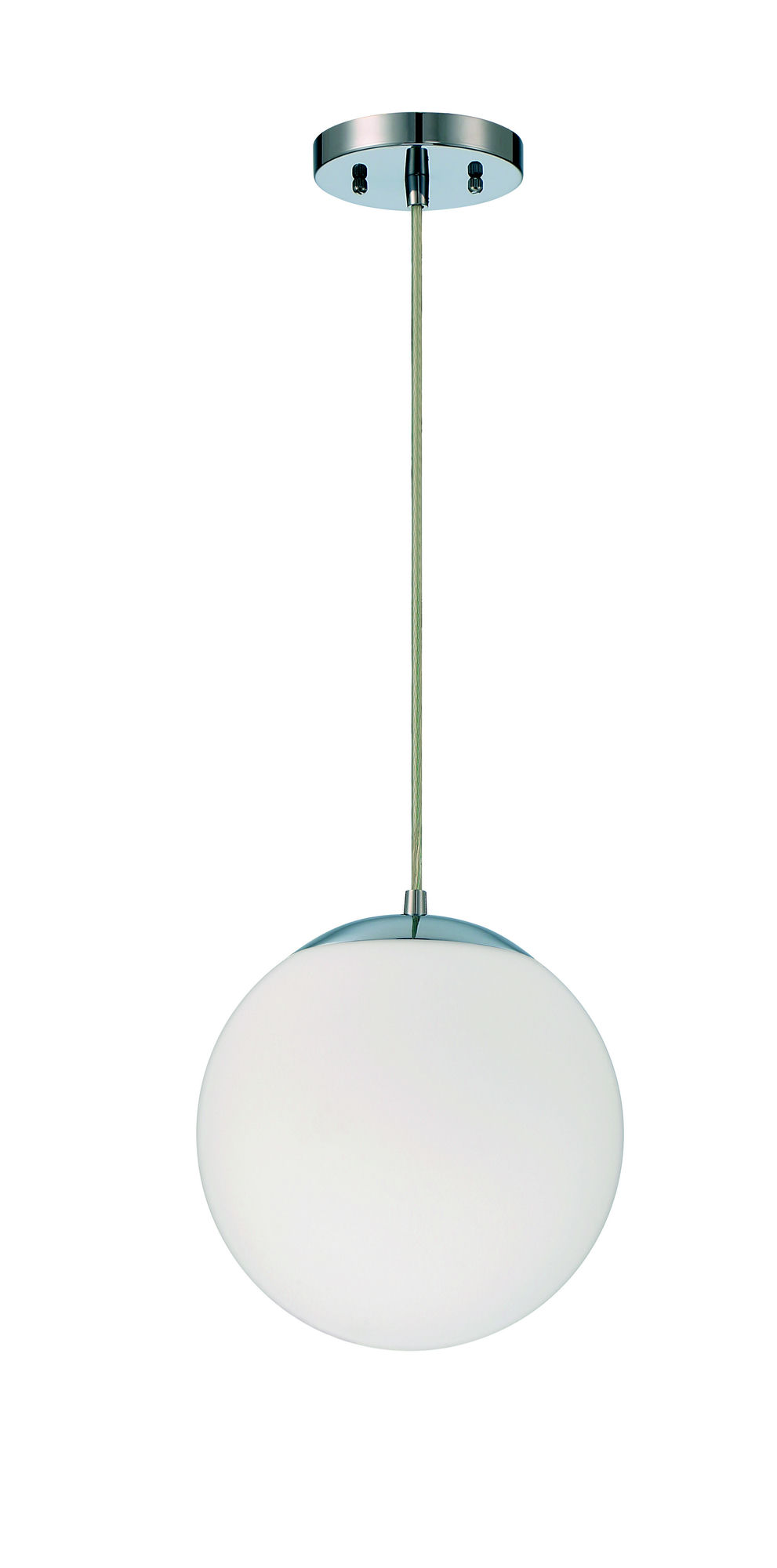 Gaze 10" White Frosted Glass 1 Light Pendant with Cord - CH