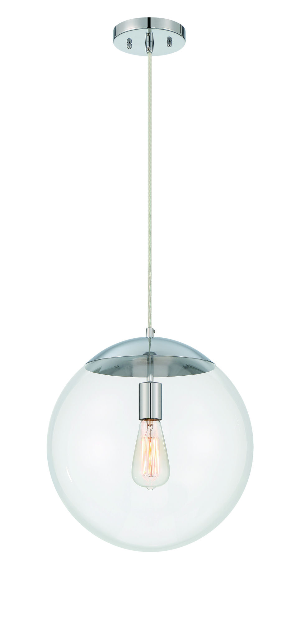 Gaze 14" Clear Glass 1 Light Pendant with Cord - CH