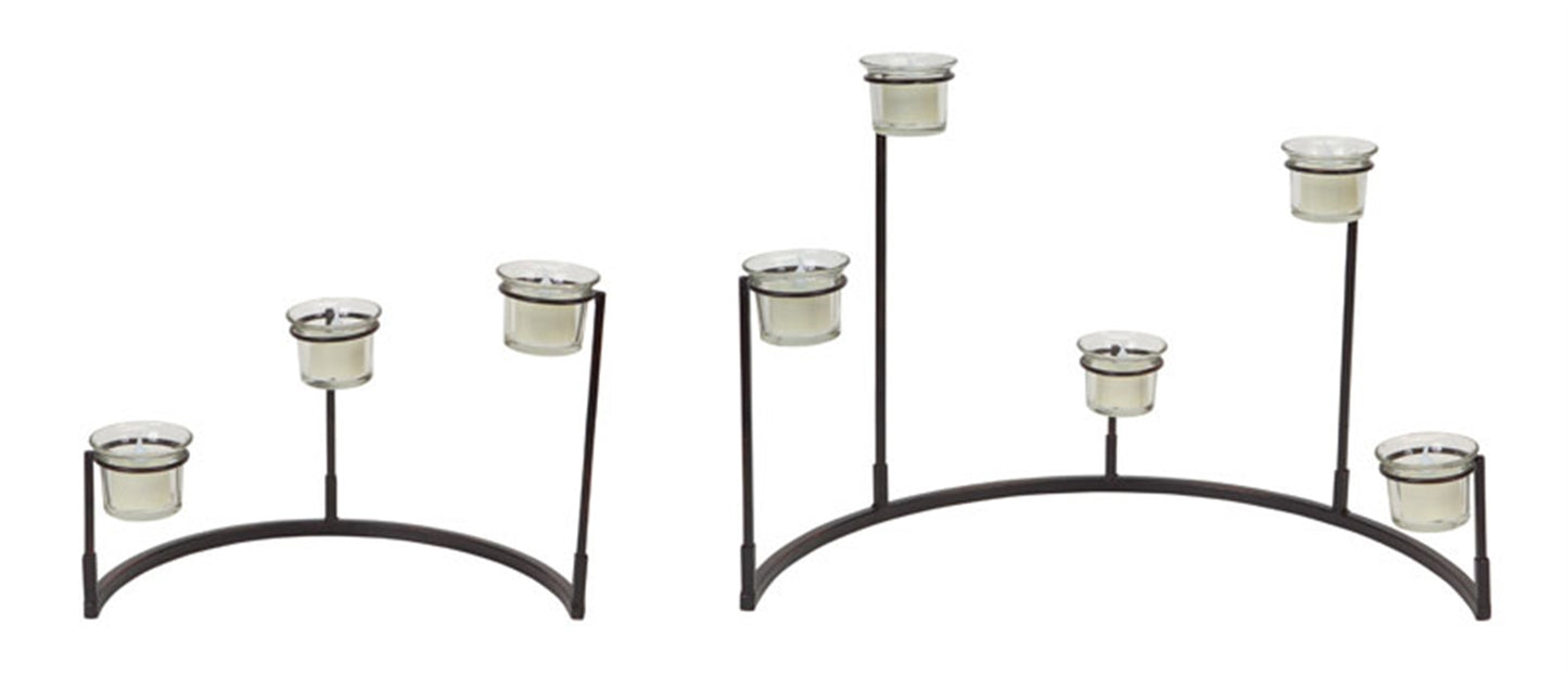 Multi-Level Votive Candle Holder Stand (Set Of 4) 12"H, 8.25"H Metal/Glass