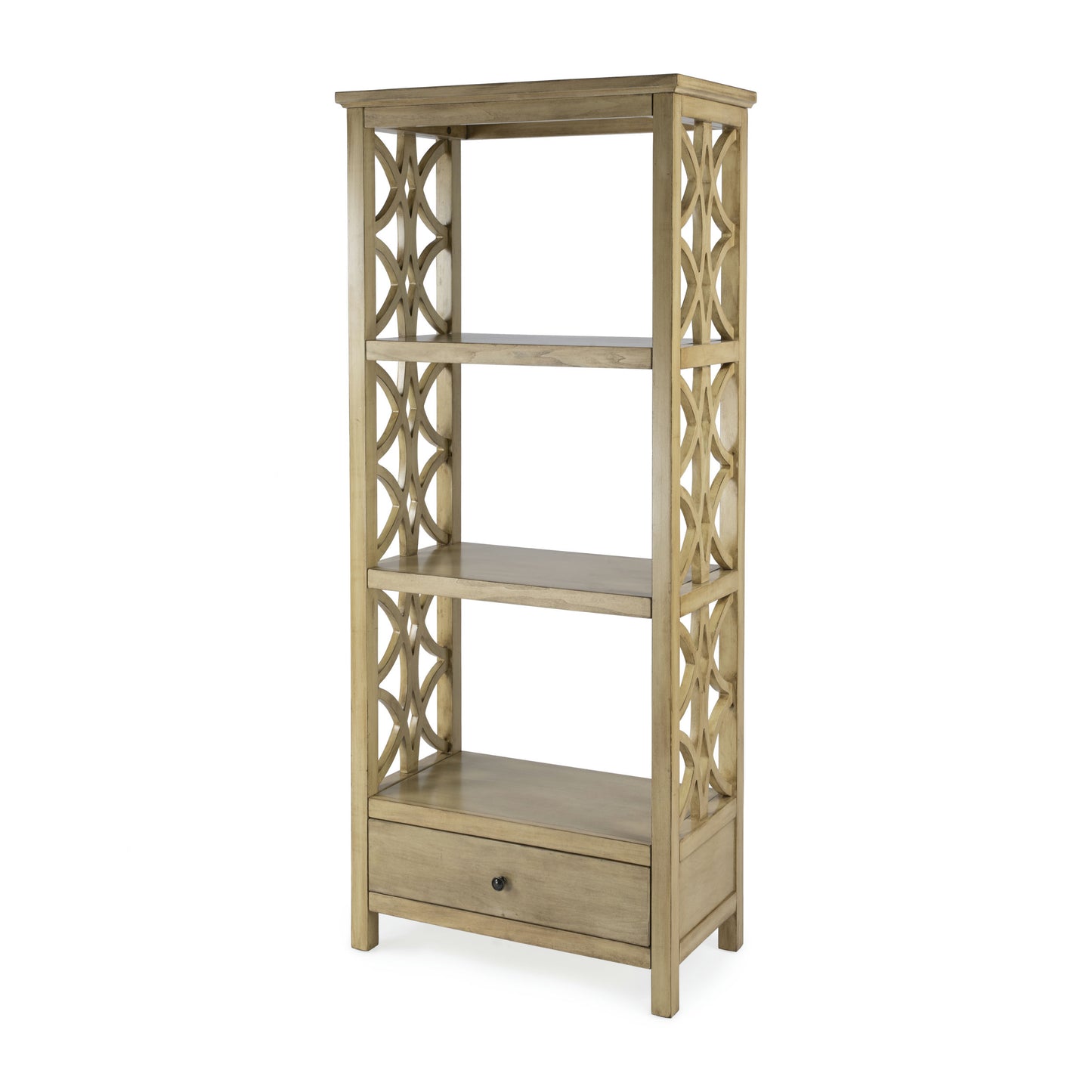 Butler Specialty Company, Lorena 30"W 3- Tier Etagere with Storage Drawer, Beige