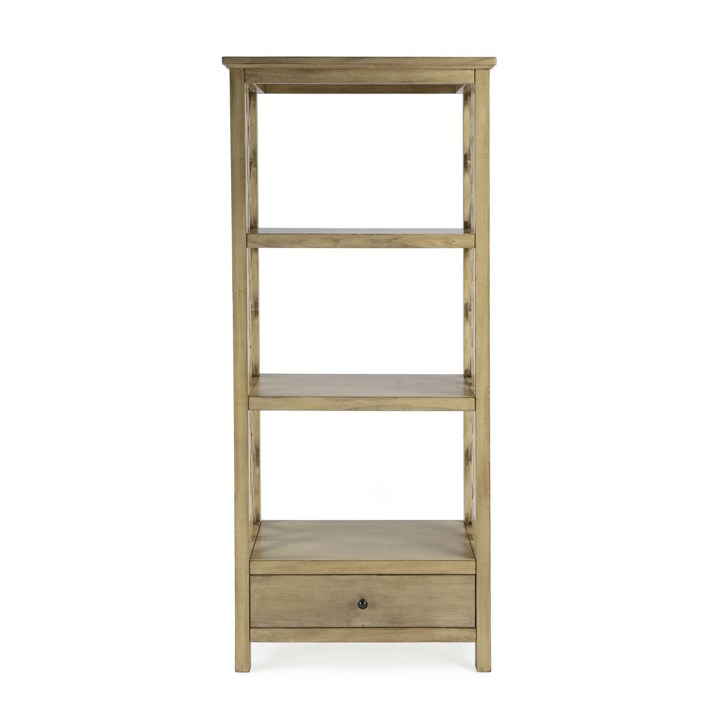 Butler Specialty Company, Lorena 30"W 3- Tier Etagere with Storage Drawer, Beige