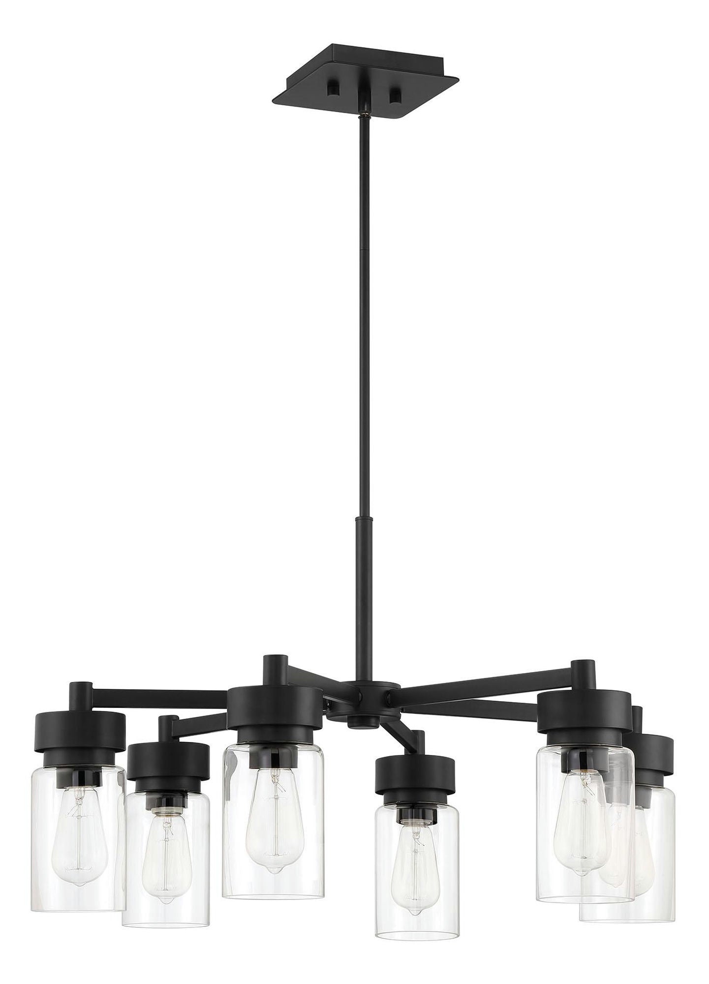 Bennet 6 Light Outdoor Chandelier, Midnight