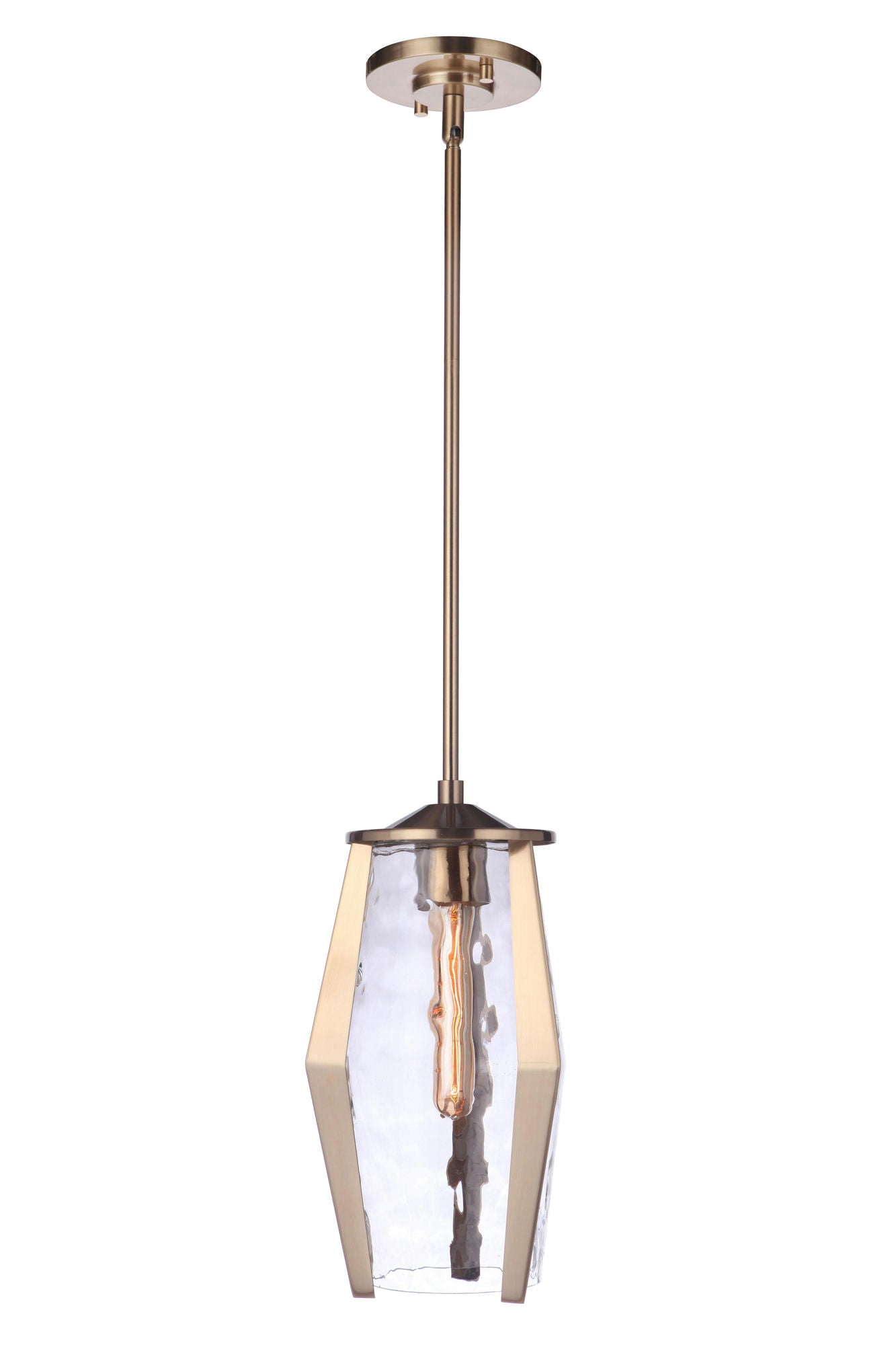 Guiding Star 1 Light Mini Pendant, Satin Brass