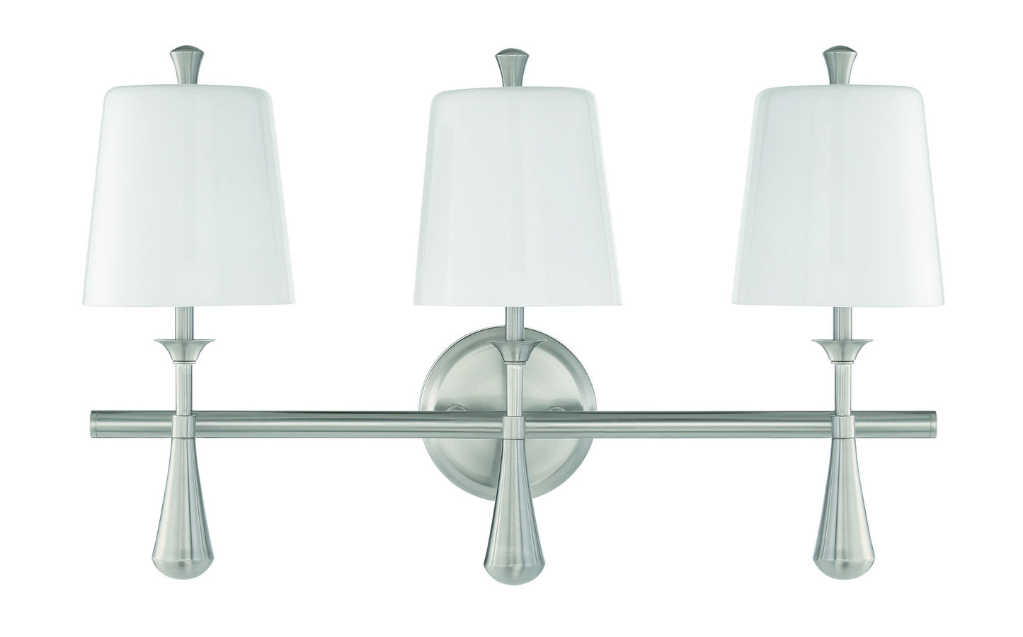 Palmer 3 Light Vanity with Frosted Opal Glass Shades - BNK , Damp rated