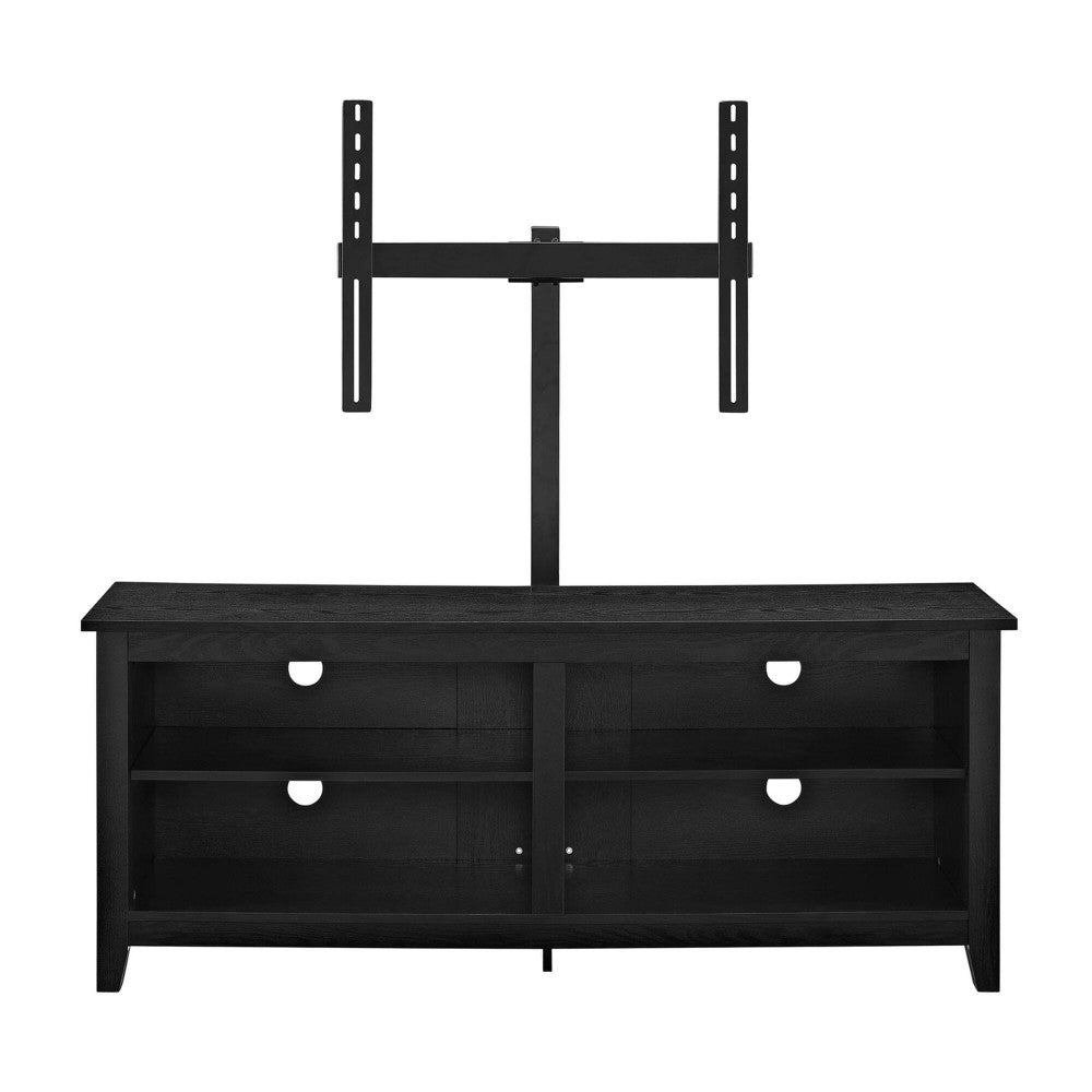 58" Simple Wood TV Stand with Mount - Black