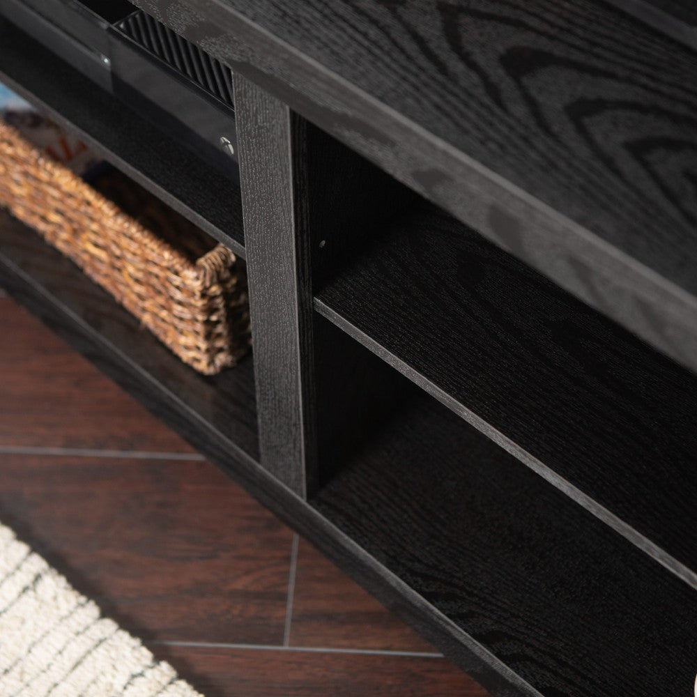 58" Transitional Wood Corner TV Stand - Black