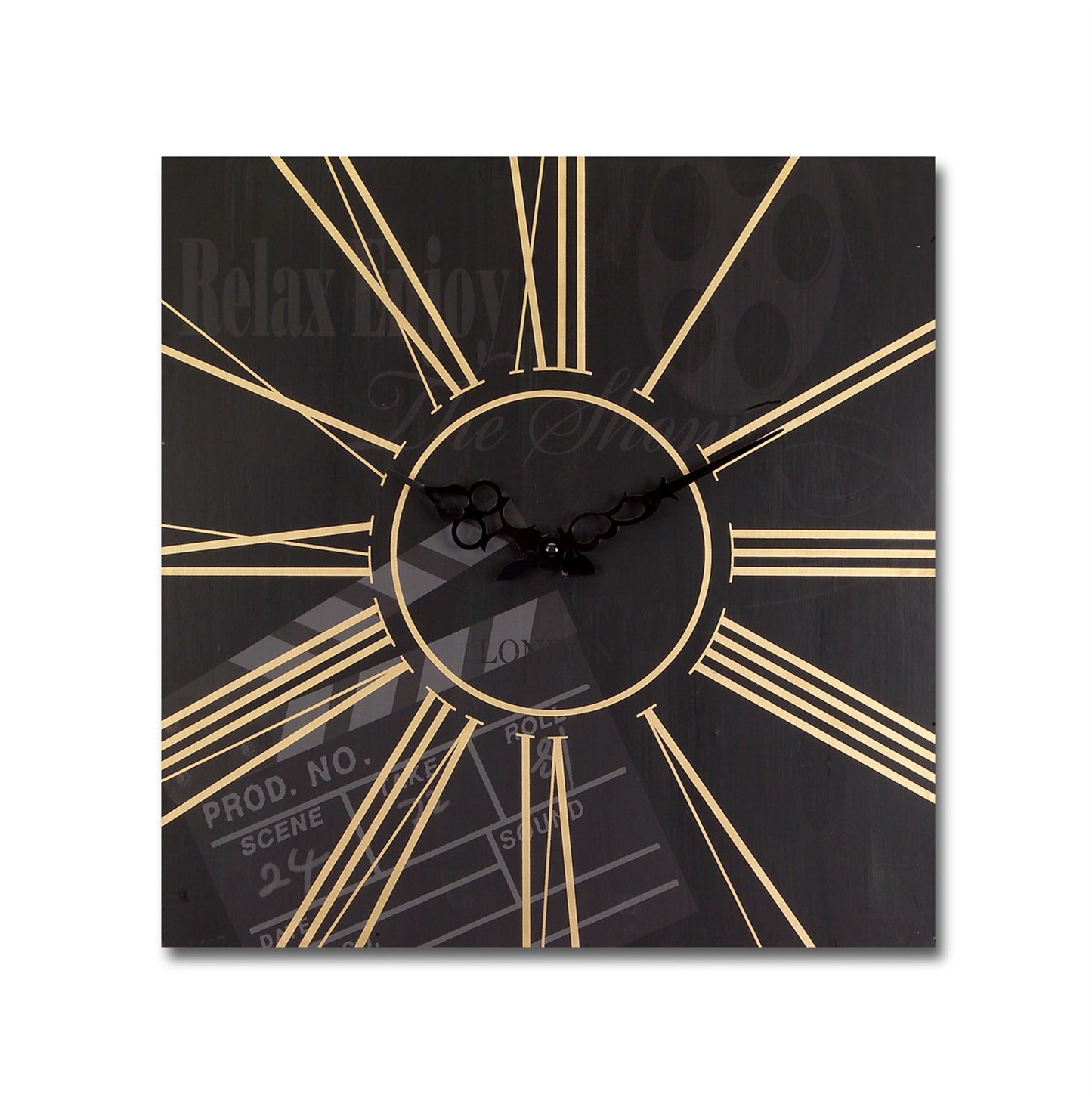 Movie Clock (Set Of 2) 15.5"Sq Mdf