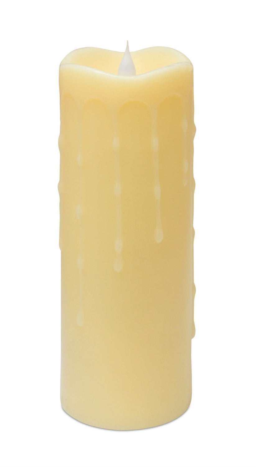 Simplux Led Dripping Candle W/Moving Flame (Set Of 2) 3"D x 9"H, Beige