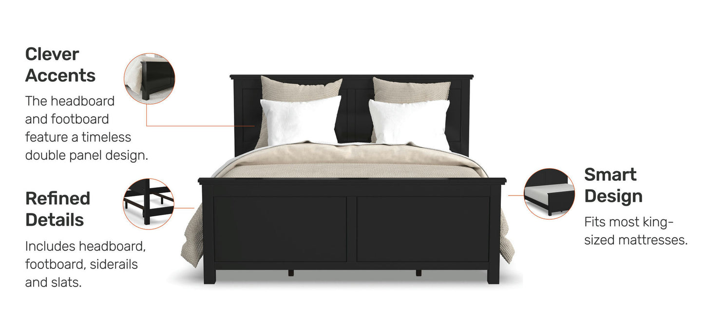 Oak Park King Bed in Black by homestyles
