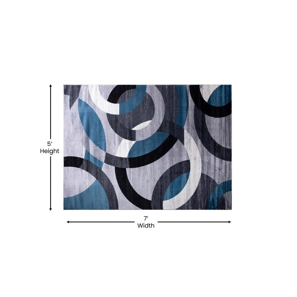 5x7 Blue/Gray Area Rug