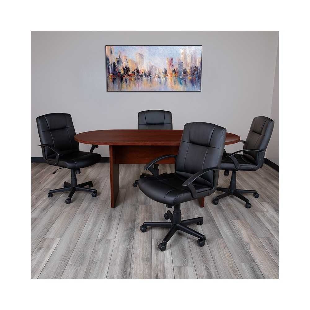 6 Foot (72 inch) Oval Conference Table in Mahogany