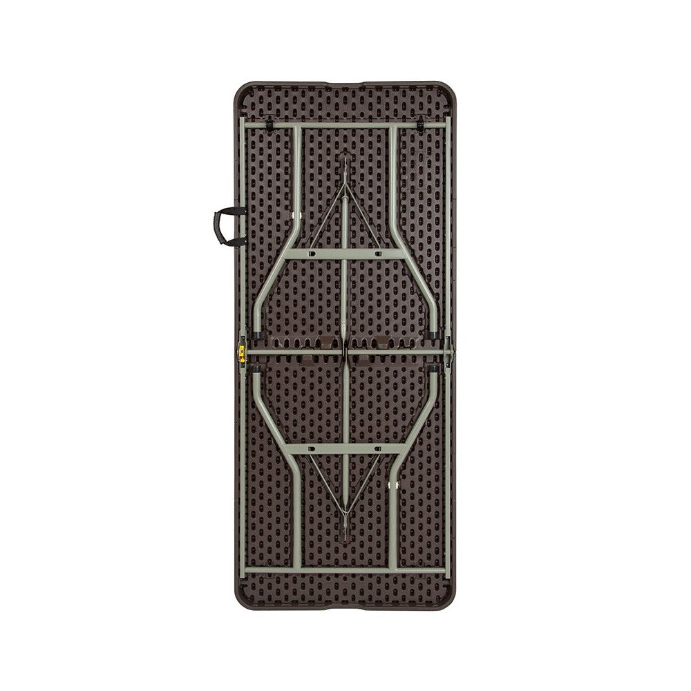 6-Foot Bi-Fold Brown Rattan Plastic Folding Table