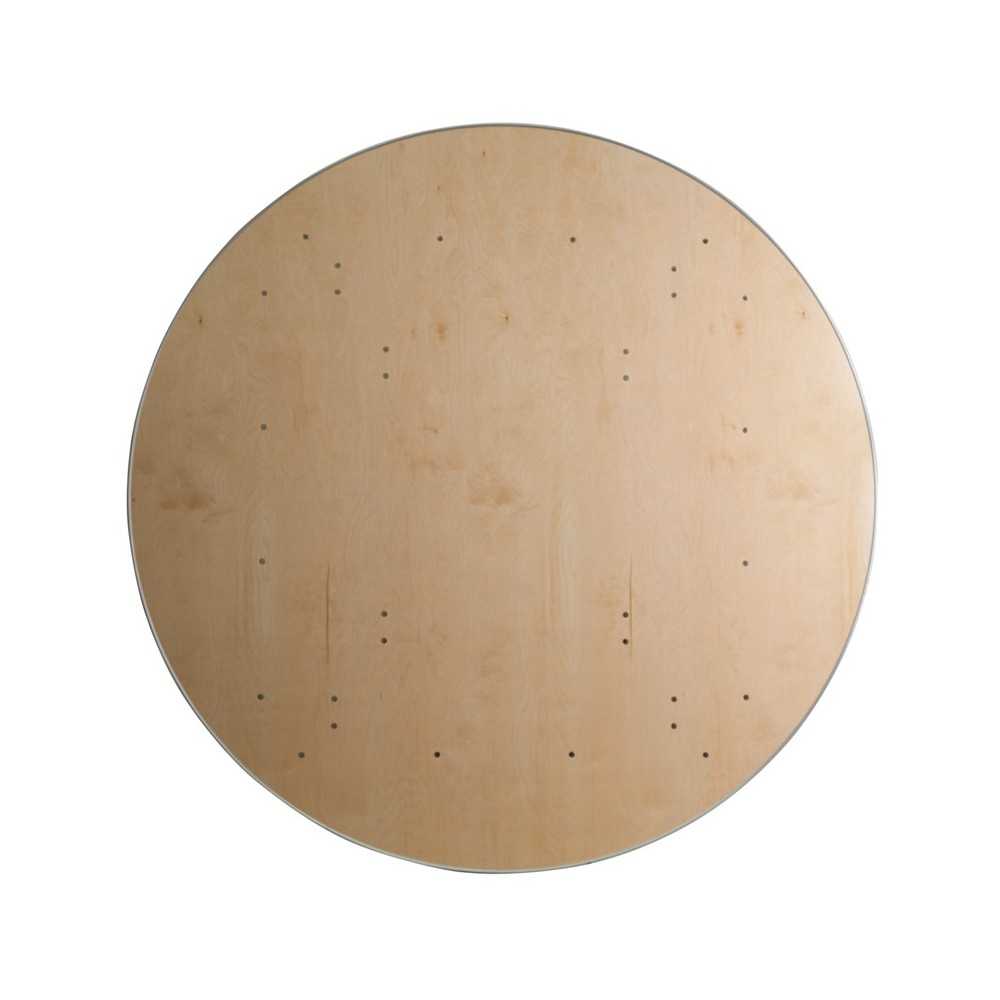 6-Foot Round HEAVY DUTY Birchwood Folding Banquet Table with METAL Edges