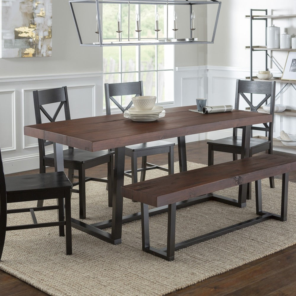 6-Piece Farmhouse Dining Set - Mahogany/Black, C72DSTRMBL-6